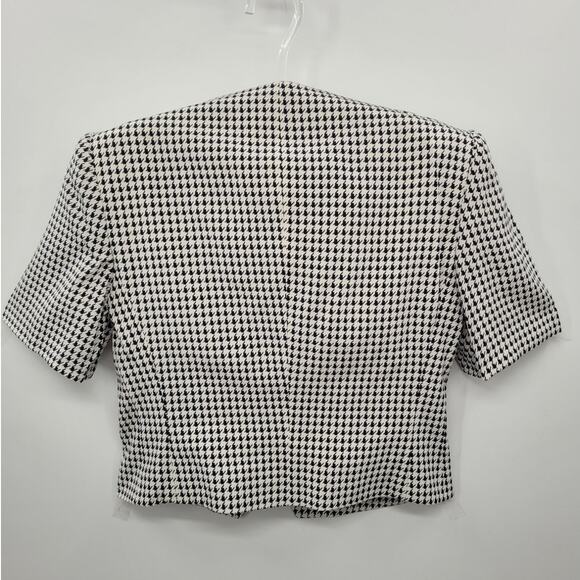 David Hayes‎ Vintage 60s Houndstooth 4 Piece Pleated Maxi Skirt set Outfit Suit - Picture 4 of 16